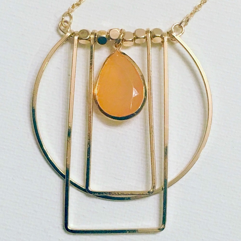 New Geometric Design Pendant And Necklace